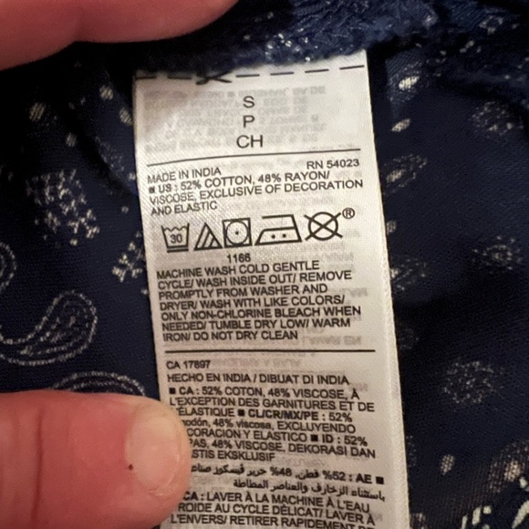 Old Navy NWT Size Small Navy/White Tie Straps w/Tassels  Tank Top Stretchy - Picture 4 of 6